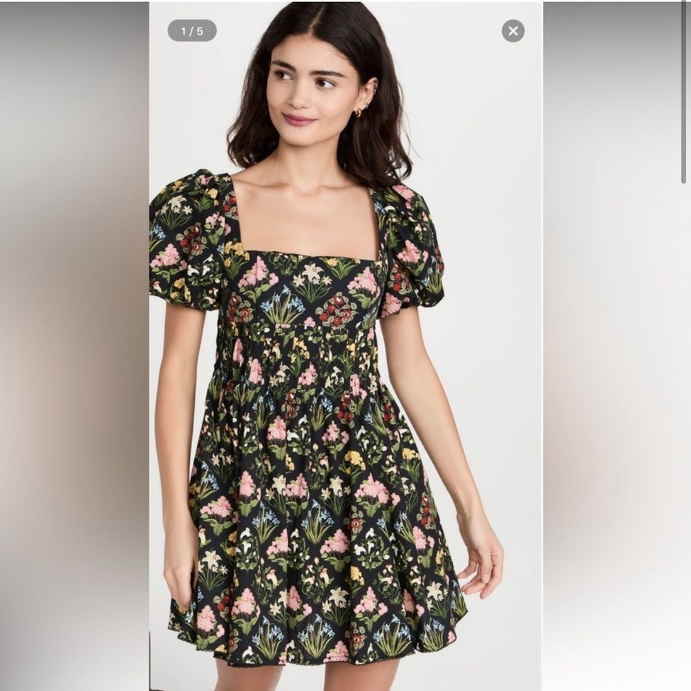 Agua by Agua Bendita Black Floral Mini Dress